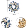 image:imageEVER FAITH Austrian Crystal Wedding Corsage Jewelry Accessory Bridal Flower Wreath Brooch Pin for WomenLight Blue w Sea Blue GoldTone