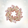 image:imageEVER FAITH Austrian Crystal Wedding Corsage Jewelry Accessory Bridal Flower Wreath Brooch Pin for WomenPeach GoldTone