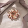 image:imageEVER FAITH Austrian Crystal Wedding Corsage Jewelry Accessory Bridal Flower Wreath Brooch Pin for WomenPeach GoldTone