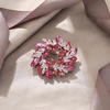 image:imageEVER FAITH Austrian Crystal Wedding Corsage Jewelry Accessory Bridal Flower Wreath Brooch Pin for WomenPink SilverTone