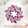 image:imageEVER FAITH Austrian Crystal Wedding Corsage Jewelry Accessory Bridal Flower Wreath Brooch Pin for WomenPink SilverTone