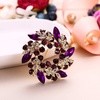 image:imageEVER FAITH Austrian Crystal Wedding Corsage Jewelry Accessory Bridal Flower Wreath Brooch Pin for WomenPurple GoldTone