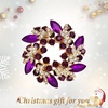 image:imageEVER FAITH Austrian Crystal Wedding Corsage Jewelry Accessory Bridal Flower Wreath Brooch Pin for WomenPurple GoldTone