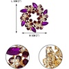 image:imageEVER FAITH Austrian Crystal Wedding Corsage Jewelry Accessory Bridal Flower Wreath Brooch Pin for WomenPurple GoldTone