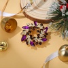 image:imageEVER FAITH Austrian Crystal Wedding Corsage Jewelry Accessory Bridal Flower Wreath Brooch Pin for WomenPurple GoldTone