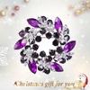 image:imageEVER FAITH Austrian Crystal Wedding Corsage Jewelry Accessory Bridal Flower Wreath Brooch Pin for WomenPurple w Dark Purple SilverTone