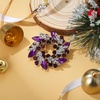 image:imageEVER FAITH Austrian Crystal Wedding Corsage Jewelry Accessory Bridal Flower Wreath Brooch Pin for WomenPurple w Dark Purple SilverTone