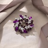 image:imageEVER FAITH Austrian Crystal Wedding Corsage Jewelry Accessory Bridal Flower Wreath Brooch Pin for WomenPurple w Dark Purple SilverTone