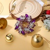image:imageEVER FAITH Austrian Crystal Wedding Corsage Jewelry Accessory Bridal Flower Wreath Brooch Pin for WomenPurple w Light Purple SilverTone