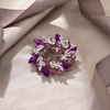 image:imageEVER FAITH Austrian Crystal Wedding Corsage Jewelry Accessory Bridal Flower Wreath Brooch Pin for WomenPurple w Light Purple SilverTone