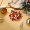 image:imageEVER FAITH Austrian Crystal Wedding Corsage Jewelry Accessory Bridal Flower Wreath Brooch Pin for WomenRed GoldTone