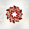 image:imageEVER FAITH Austrian Crystal Wedding Corsage Jewelry Accessory Bridal Flower Wreath Brooch Pin for WomenRed GoldTone
