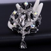 image:imageEzing 4Pcs Brooch Lot with Large Big Size Rhinestone Crystal Fashion JewelryBlack