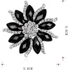 image:imageEzing 4Pcs Brooch Lot with Large Big Size Rhinestone Crystal Fashion JewelryBlack