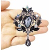 image:imageEzing 4Pcs Brooch Lot with Large Big Size Rhinestone Crystal Fashion JewelryBlack