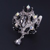 image:imageEzing 4Pcs Brooch Lot with Large Big Size Rhinestone Crystal Fashion JewelryBlack