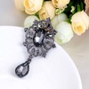 image:imageEzing 4Pcs Brooch Lot with Large Big Size Rhinestone Crystal Fashion JewelryBlack