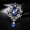 image:imageEzing 4Pcs Brooch Lot with Large Big Size Rhinestone Crystal Fashion JewelryBlue