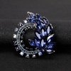 image:imageEzing 4Pcs Brooch Lot with Large Big Size Rhinestone Crystal Fashion JewelryBlue