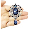 image:imageEzing 4Pcs Brooch Lot with Large Big Size Rhinestone Crystal Fashion JewelryBlue