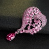 image:imageEzing 4Pcs Brooch Lot with Large Big Size Rhinestone Crystal Fashion JewelryPink
