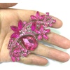 image:imageEzing 4Pcs Brooch Lot with Large Big Size Rhinestone Crystal Fashion JewelryPink