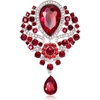 image:imageEzing 4Pcs Brooch Lot with Large Big Size Rhinestone Crystal Fashion JewelryRed