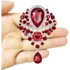image:imageEzing 4Pcs Brooch Lot with Large Big Size Rhinestone Crystal Fashion JewelryRed