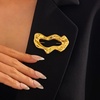 image:imageGeometric Teardrop Brooch for Womengold wave