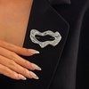 image:imageGeometric Teardrop Brooch for Womensilver wave