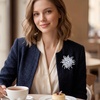 image:imageGlass Flower Brooches for Women Large Floral Rhinestone Brooch Clear 1pc