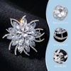image:imageGlass Flower Brooches for Women Large Floral Rhinestone Brooch Clear 1pc