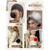 image:imageIRONBOX Feather Brooches and Pins for Women  Large Flower Brooch CorsageBlue