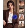 image:imageIRONBOX Feather Brooches and Pins for Women  Large Flower Brooch CorsageBlue