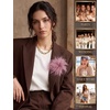 image:imageIRONBOX Feather Brooches and Pins for Women  Large Flower Brooch CorsagePink