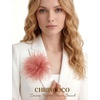 image:imageIRONBOX Feather Brooches and Pins for Women  Large Flower Brooch CorsagePink