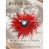 image:imageIRONBOX Feather Brooches and Pins for Women  Large Flower Brooch CorsageRed