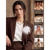 image:imageIRONBOX Feather Brooches and Pins for Women  Large Flower Brooch CorsageWhite
