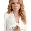 image:imageIRONBOX Feather Brooches and Pins for Women  Large Flower Brooch CorsageWhite