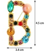 image:imageInitial Brooch Pins AZ 26 Letters Brooches For Women Colorful Enamel Alphabet Pin Pearl Crystal Lapel PinInitial Brooches B