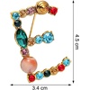 image:imageInitial Brooch Pins AZ 26 Letters Brooches For Women Colorful Enamel Alphabet Pin Pearl Crystal Lapel PinInitial Brooches E