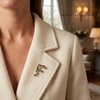 image:imageInitial Brooch Pins AZ 26 Letters Brooches For Women Colorful Enamel Alphabet Pin Pearl Crystal Lapel PinInitial Brooches F