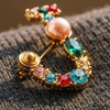 image:imageInitial Brooch Pins AZ 26 Letters Brooches For Women Colorful Enamel Alphabet Pin Pearl Crystal Lapel PinInitial Brooches J