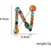 image:imageInitial Brooch Pins AZ 26 Letters Brooches For Women Colorful Enamel Alphabet Pin Pearl Crystal Lapel PinInitial Brooches N