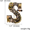 image:imageInitial Brooch Pins AZ 26 Letters Brooches For Women Colorful Enamel Alphabet Pin Pearl Crystal Lapel PinInitial Brooches S