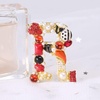 image:imageInitial Brooch Pins AZ 26 Letters Brooches For Women Colorful Enamel Alphabet Pin Pearl Crystal Lapel PinR
