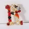 image:imageInitial Brooch Pins AZ 26 Letters Brooches For Women Colorful Enamel Alphabet Pin Pearl Crystal Lapel PinR