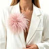 image:imageLarge Feather Flower Brooch Pin for Women Men Elegant Floral Lapel Pin Corsage Hairpin for Shawl Dress Suit Ceremony Clothes Accessories for Dance Banquet Prom Wedding Party 150mmPink