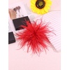 image:imageLarge Feather Flower Brooch Pin for Women Men Elegant Floral Lapel Pin Corsage Hairpin for Shawl Dress Suit Ceremony Clothes Accessories for Dance Banquet Prom Wedding Party 150mmRed