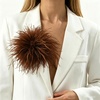 image:imageLarge Feather Flower Brooch Pin for Women Men Elegant Floral Lapel Pin Corsage Hairpin for Shawl Dress Suit Ceremony Clothes Accessories for Dance Banquet Prom Wedding Party 150mmBrown